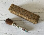 Vintage Cloisonnè  Make Up Brush, Chinese Make Up Brush, Cosmetic Brush, Vintage Enamel Brush with Box, 1980s