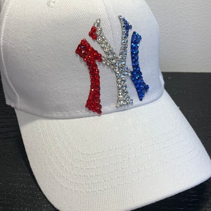 American Flag NY Ladies Swarovski Crystal baseball hat