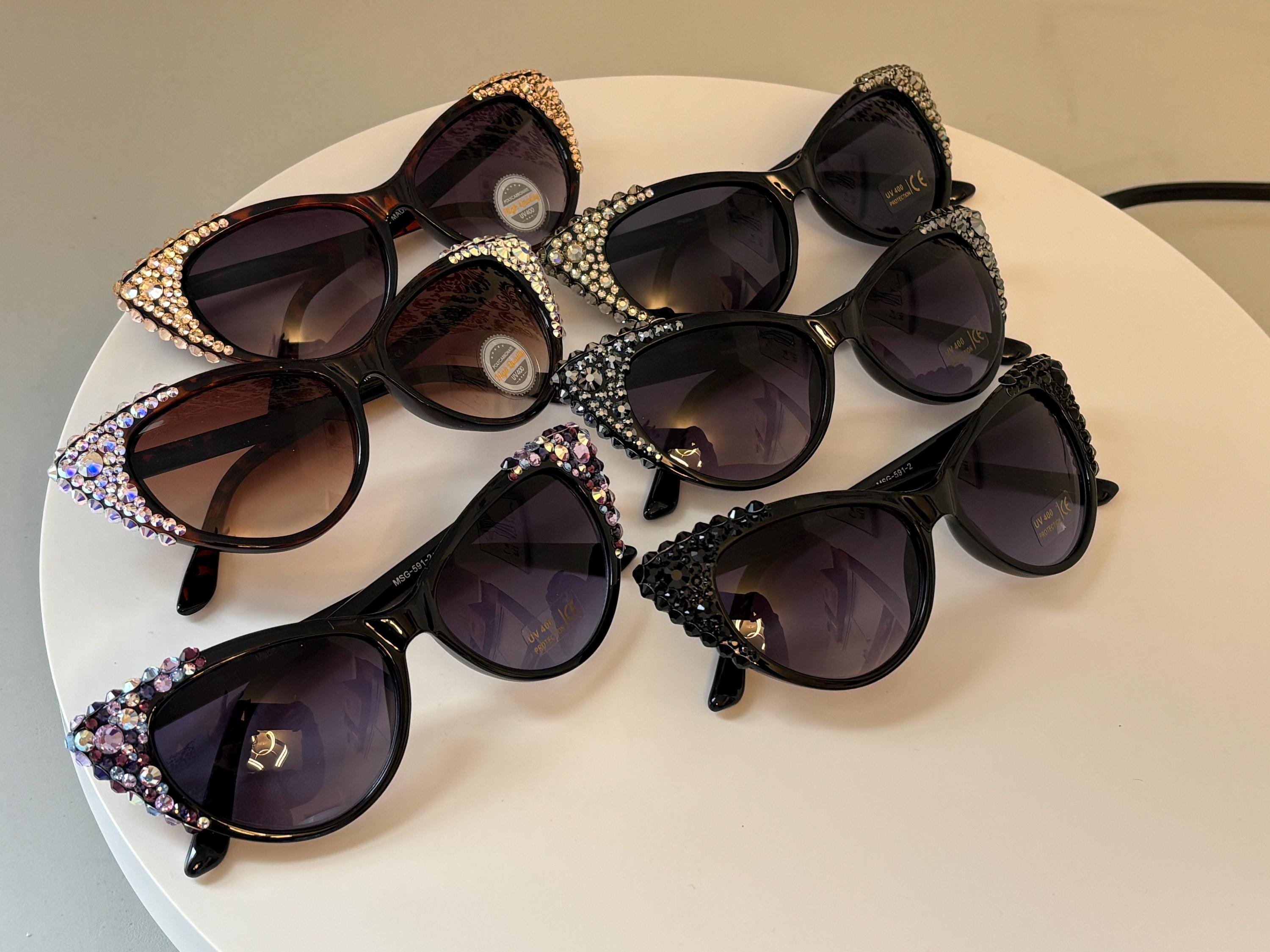 Cat Eye Crystal Rhinestone SUPER GLAM Sunglasses - Etsy