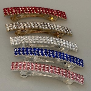 Rhinestone 2.75 inch Lightweight French Clip Barrettes