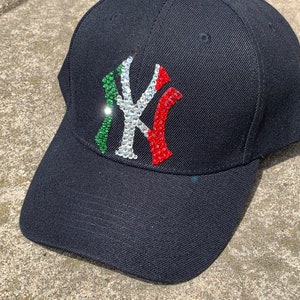 Italian Flag Yankees NY Swarovski Rhinestone Baseball Hat - Etsy