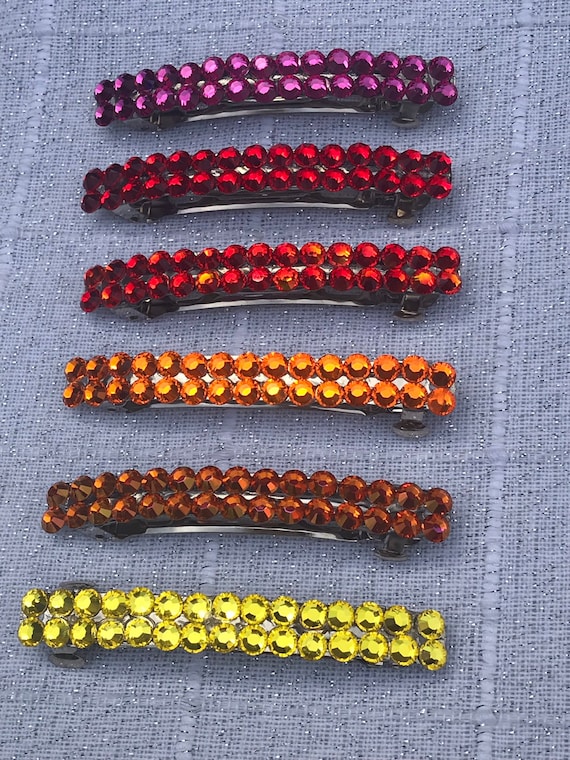 スワロフスキー　ヘアアクセ Genuine Swarovski Crystal Rhinestone 2.75 Inch French Clip Hair