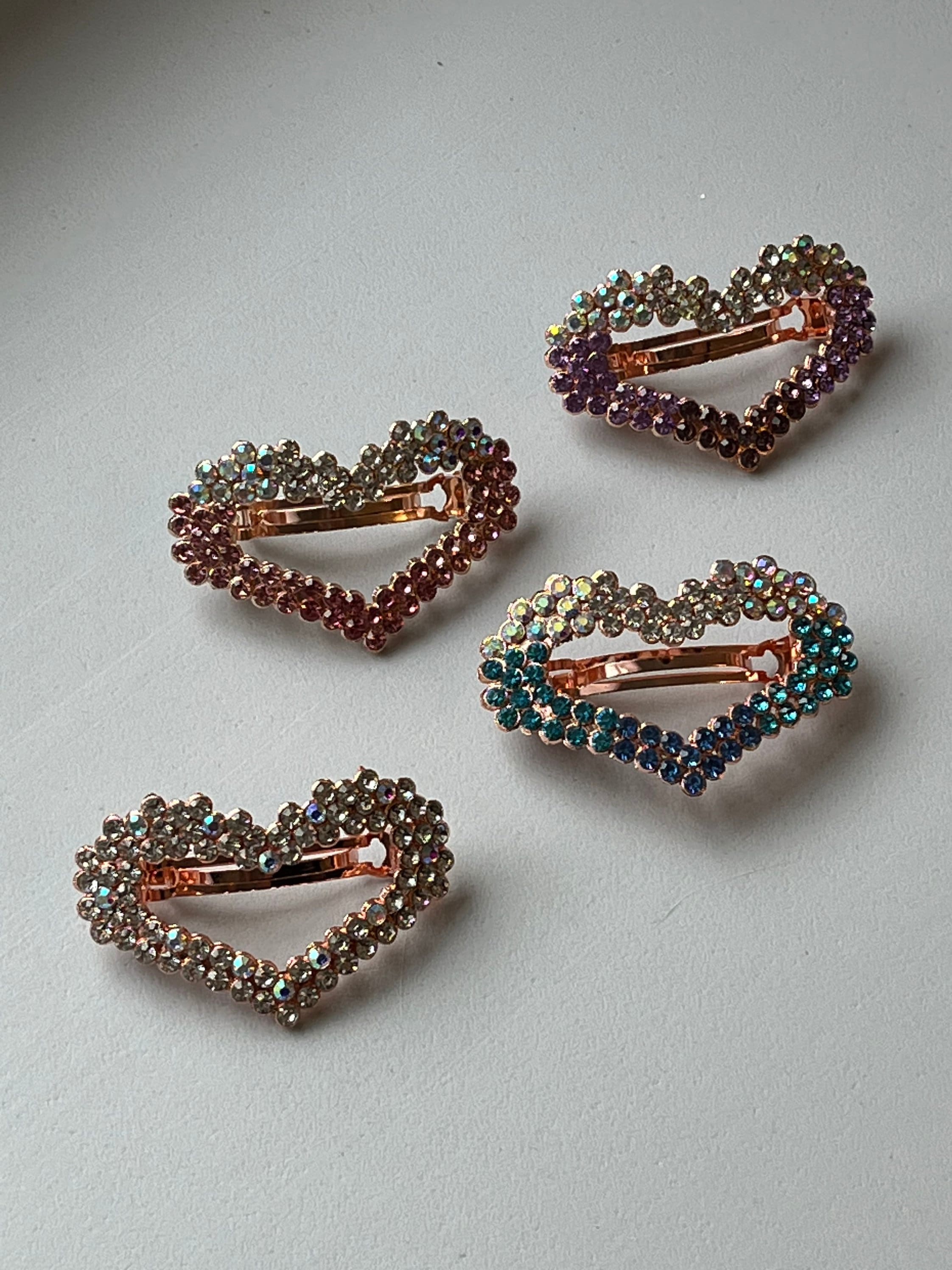 Crystal Rhinestone Heart Hair Claw Clip - Etsy