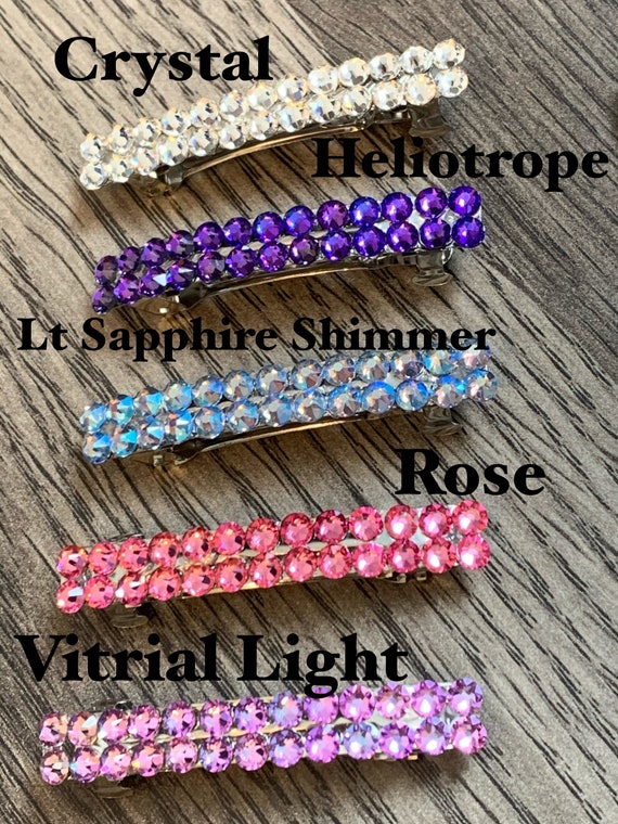 Designer crystal barrettes, 2 Amazon.com : Meisuitd Crystal Hair Barrette 2 Pcs Sparkly  main image 2