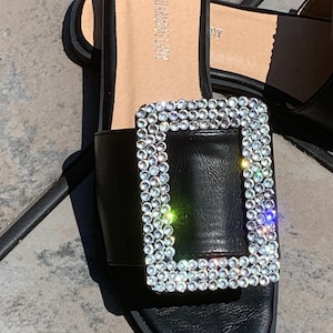 Double strap rhinestone sandals deals