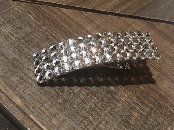 GORGEOUS Crystal Clear French Clip Hair Barrette Made With  display picture 1