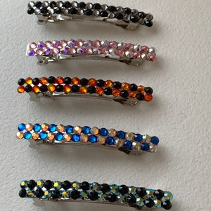 Gorgeous two tone Swarovski Crystal 3 inch Barrette hair clip