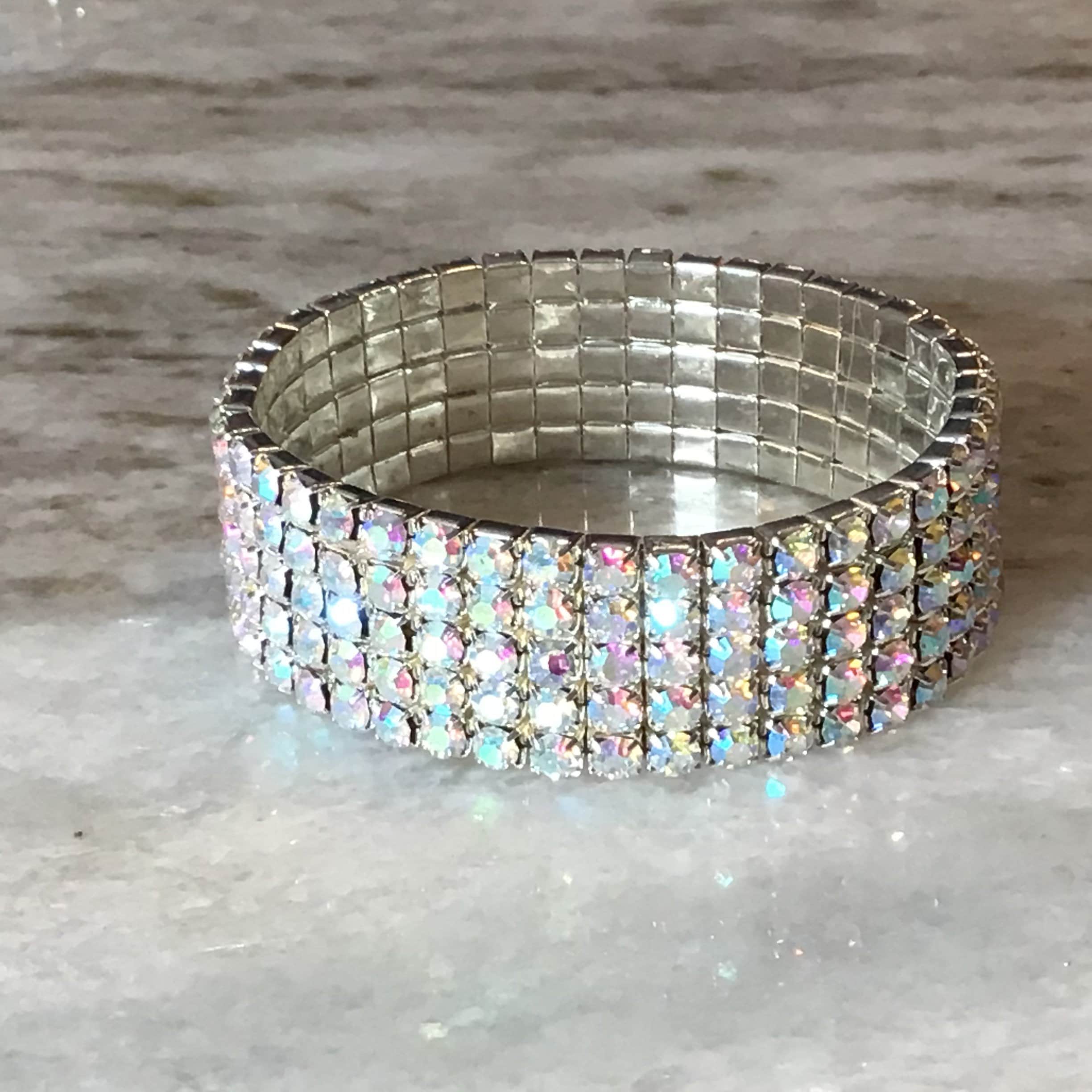 5 Row Stretch Crystal Rhinestone Bling Bracelet Adult One 5 Row Stretch Crystal Rhinestone Bling Bracelet Adult One