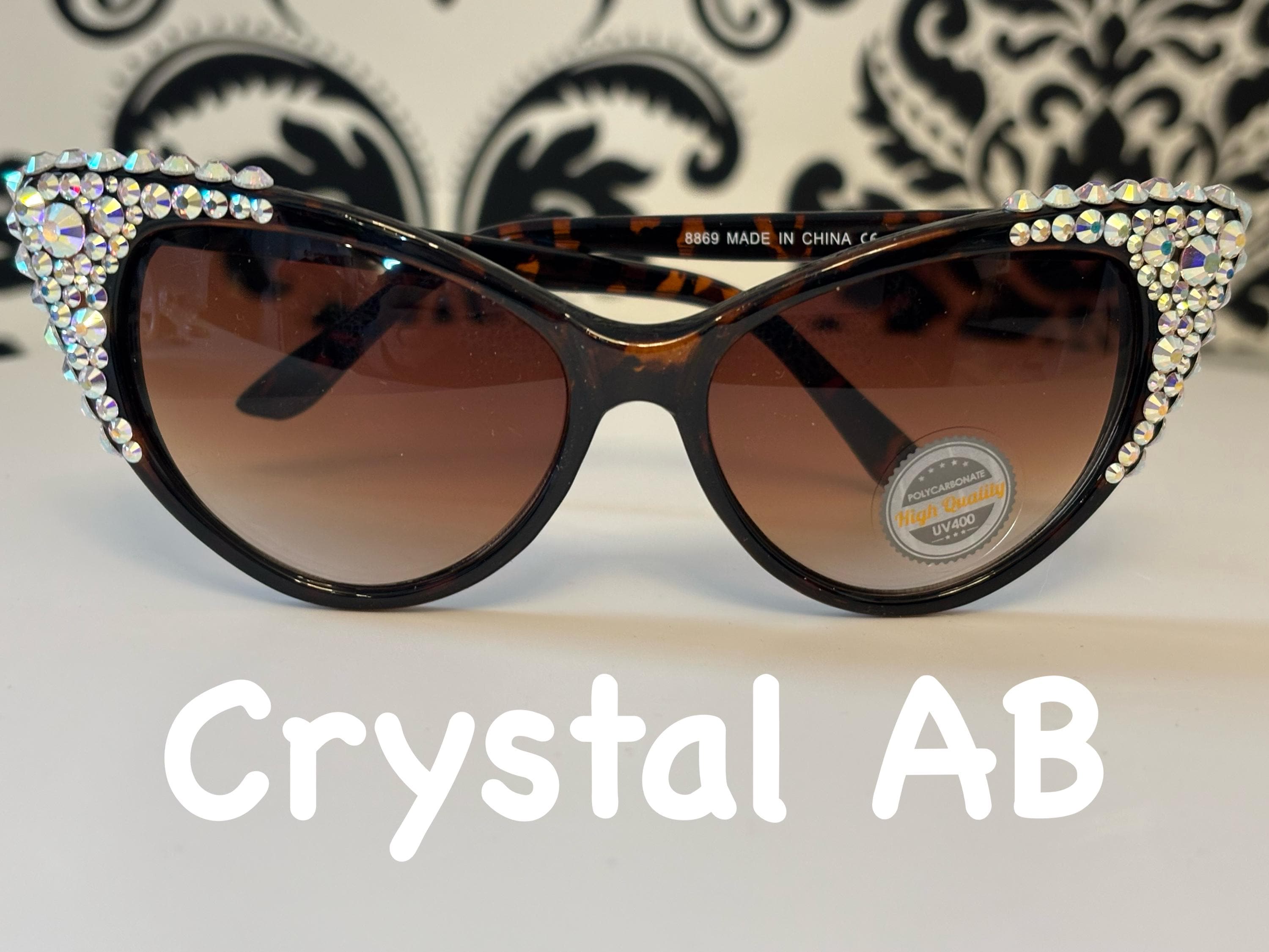 Cat Eye Crystal Rhinestone SUPER GLAM Sunglasses - Etsy display picture 1