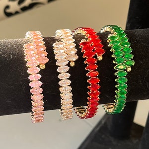 Marquis Shape Crystal Wrap Around Rhinestone Bracelet