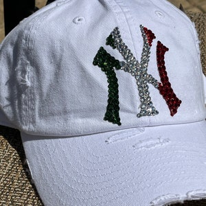 Italian Flag Yankees NY Swarovski Rhinestone Baseball Hat - Etsy