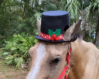 Snowman Top Hat for Horses - Equine Christmas Costume - Top Hat for Holiday Horse