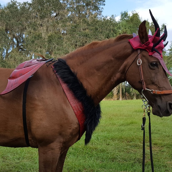 Red Dragon Horse or Pony Costume - Demon Equine Costume - Dragon Equine Costume