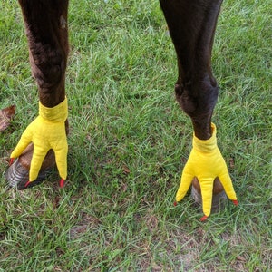 Chicken or Turkey Feet for Horse or Pony - One Pair of Soft Equine Chicken Feet Ornaments - Fun Horse Costume