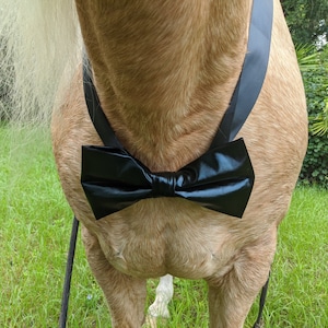 Large Black White or Gray Bow Tie for Equines - Formal Attire for any size Horse - Bridal Equine Bow Tie