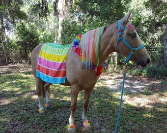 Aloha Beach Costume for Drafts, Horses or Ponies - Colorful Horse Costume, Equine Costume