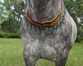 Seed Beaded Nomadic Equine Necklace for Mini, Pony, Horse - Breast Collar - Arabian Horse Costume, Camel Costume - Ready to Ship