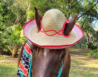 Mexican Sombrero for Riding Horse - Cinco de Mayo Equine Costume - Equine Straw Hat