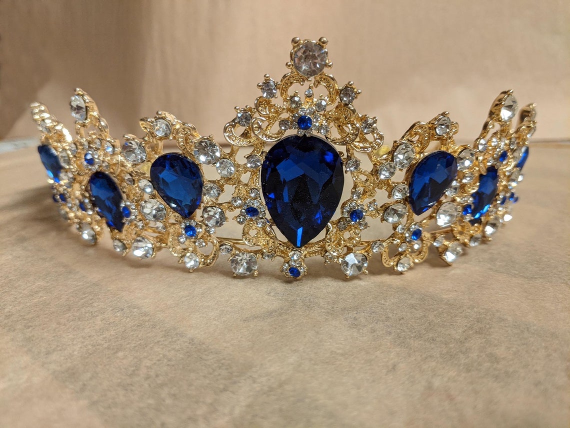 Ruby or Sapphire Rhinestone Crown Tiara Browband for Horses Etsy