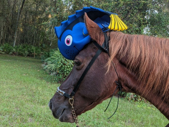 Clearance: Blue Fish Hat for Any Size Equine Soft Equine Fish Hat