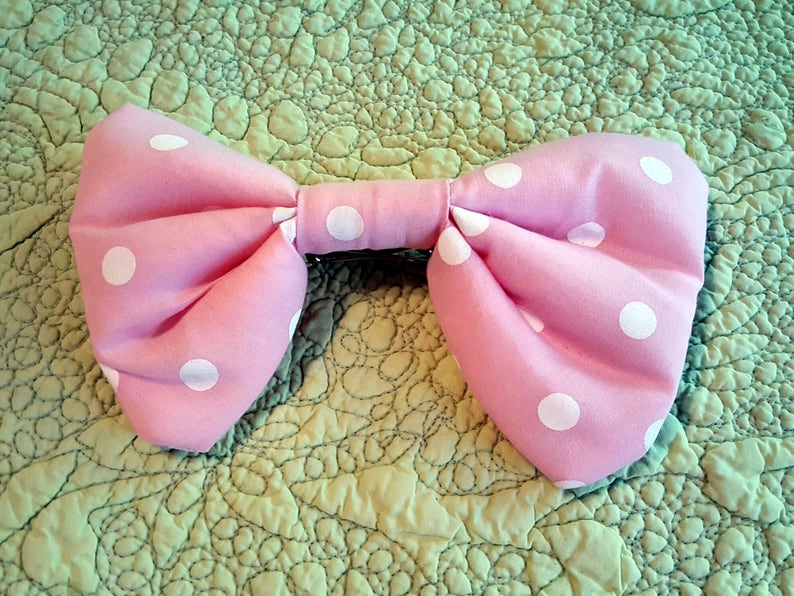 Pink Polka Dot Tail or Forelock Bow for Horse Pony or Mini Equine Tail Ornament Equine Costume Decoration for Horse