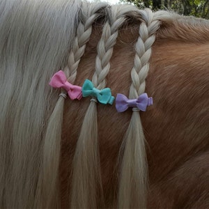 Little Mane Bow Equine Mane or Forelock Ornament in 28 colors - Ready to Ship