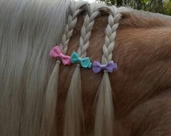 Little Mane Bow Equine Mane or Forelock Ornament in 28 colors - Ready to Ship