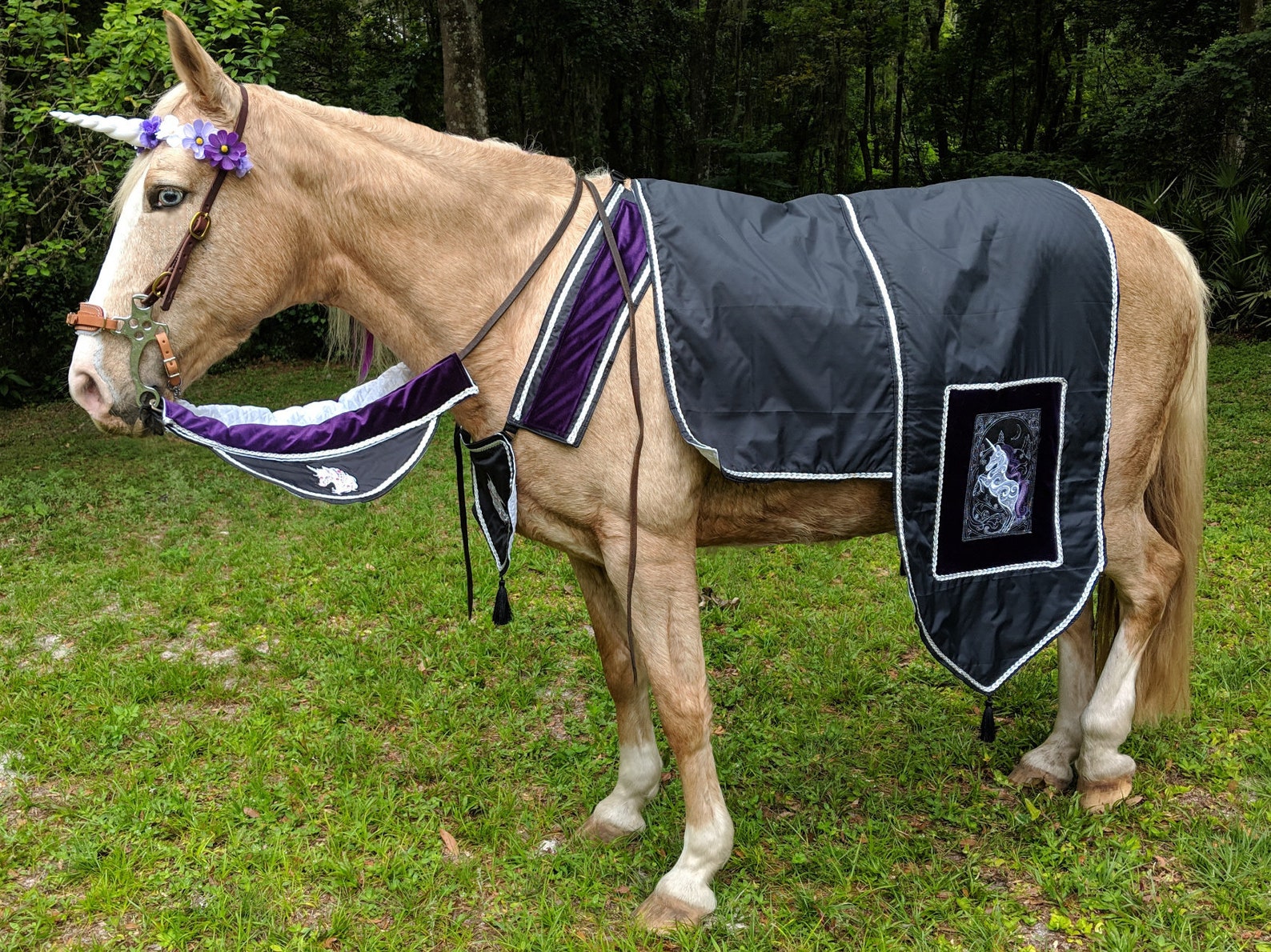 Unicorn Knight Horse Costume Medieval Barding Costume Etsy