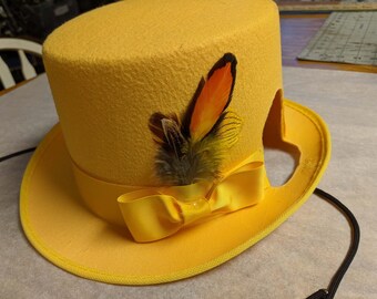 Yellow Top Hat for Horses - Equine Coachman Costume - Top Hat for Horse