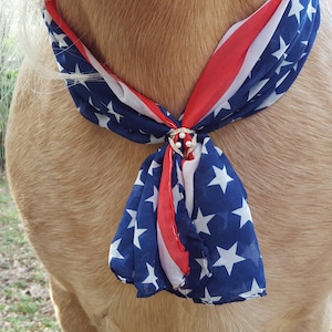 Patriotic Scarf Equine Necklace - Red White Blue Necklace for Mini, Pony, Horse - USA Tack for Horse - Ready to Ship