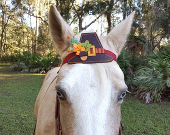 Clearance: Pilgrim Hat Browband - Horse Tack Brow Band - Thanksgiving Miniature Horse, Horse, Pony Tack