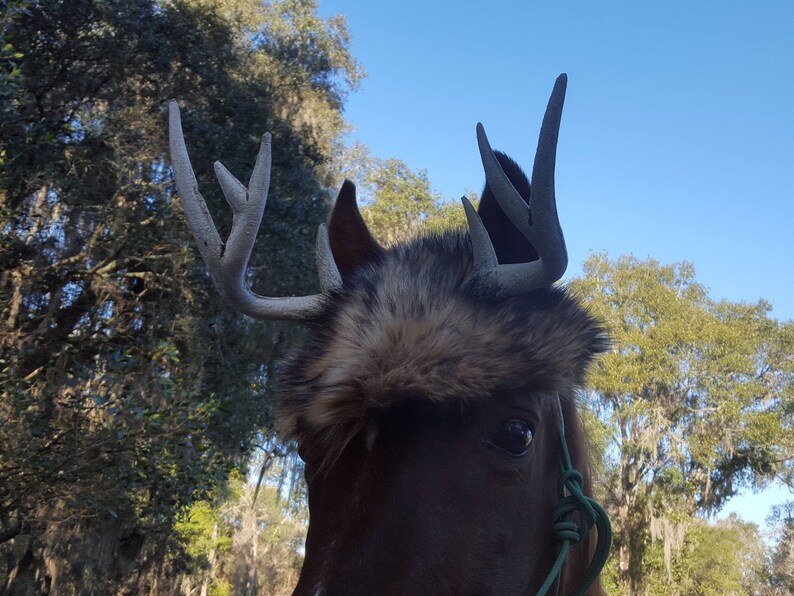 Deer Antlers for Horses with Brown Faux Fur Hat Costume for Etsy