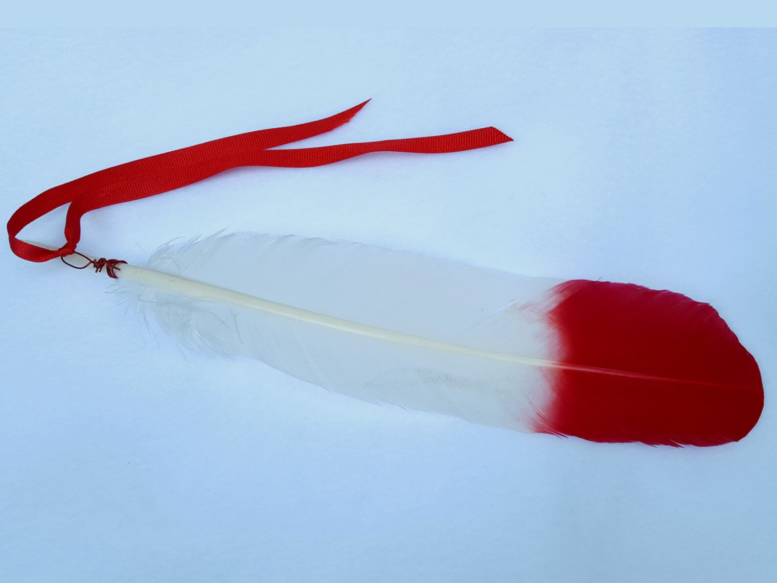 Red Tipped Feather Equine Mane or Tail Dangler Ornament for Etsy