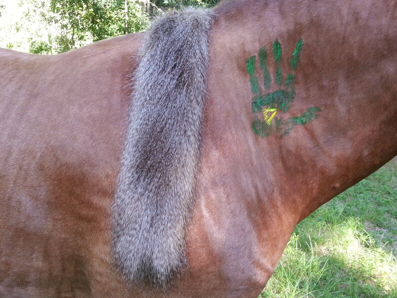Equine Costume Fake Brown Wolf Tail Viking Horse Costume Faux Fox Pelt American Indian Style Horse Costume
