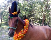 Autumn Leaves Equine Necklace - Orange and Yellow Horse Breast Collar - Horse Necklace - Fall Horse Costume, Equine Costume