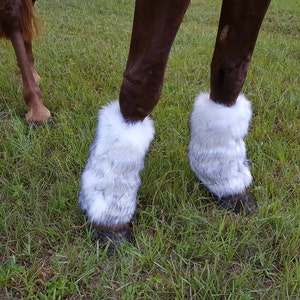 Faux Fur Leggings for Horses - Faux Fur Coverings for Equine Leg Boots -- Warrior Prince Horse Costume