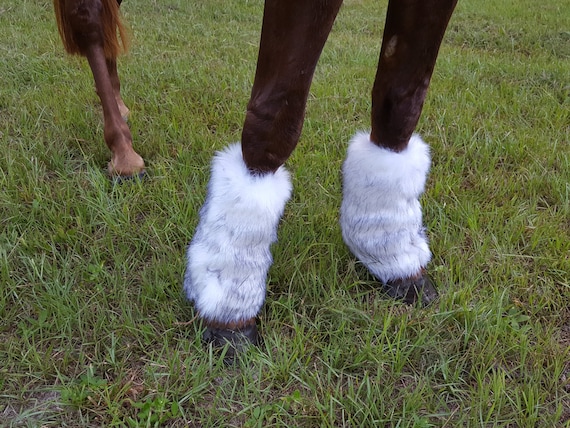 Faux Fur Leggings for Horses Faux Fur Coverings for Equine Leg