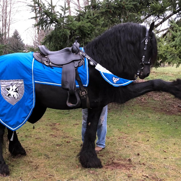 Dragon Hunter Horse Costume - Medieval Barding Costume - Equine Jousting Caparison for Riding and Draft Horses