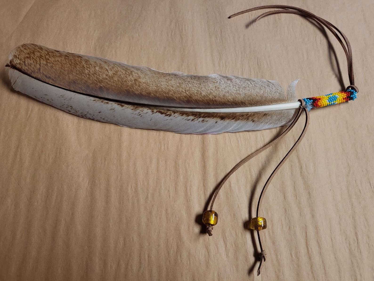 Colorful Beaded Turkey Feather Equine Mane Tail or Hair Etsy