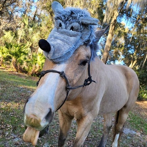Big Bad Wolf Hat for Horses - Soft Equine Gray Wolf Hat - Fun Horse Costume