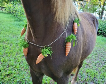 Striped Carrot Equine Necklace for Easter - Necklace for any size horse