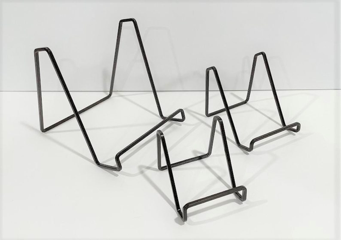 2 pc 3 SMALL WIRE STAND Dark Brown Metal Table Easel Etsy