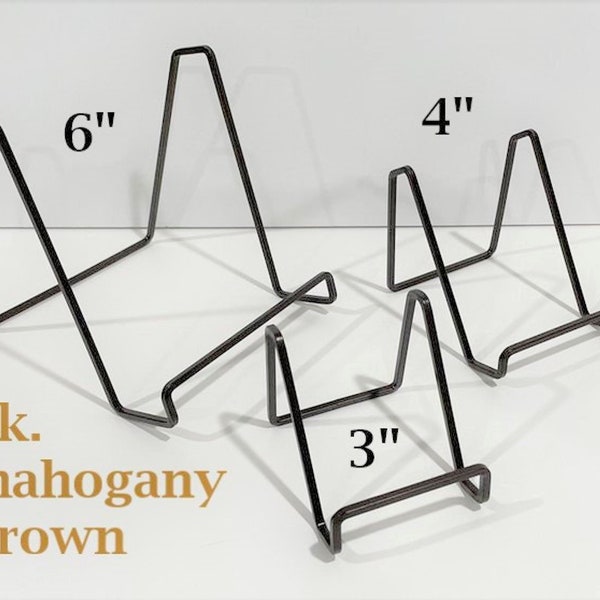 SETS 6" METAL STAND Dark Brown 2, 3, 5, or 7 Pack Large Table Top Wire Easel Book Picture Frame Sign Art Plate Wedding Signage Display