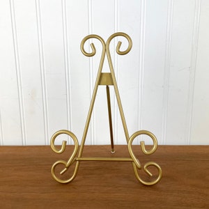 9" GOLD METAL EASEL Tabletop Shelf Display Picture Frames Photos Plates Books Signs Wedding Table Numbers Chalkboard Wire Stands Table Top