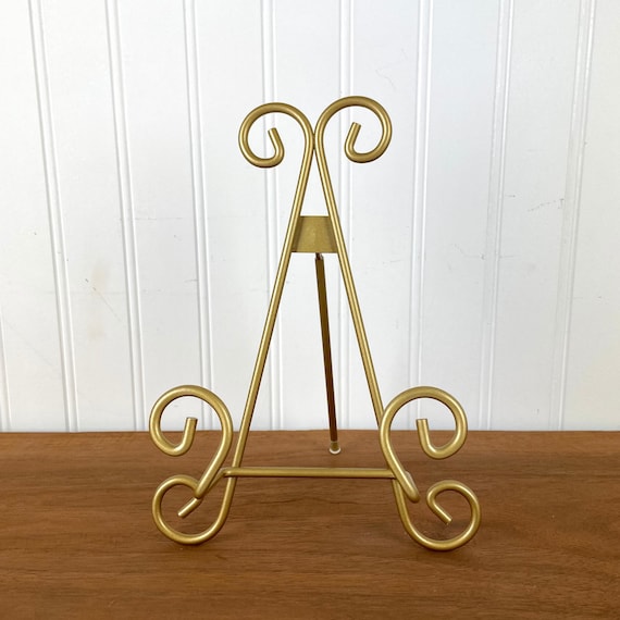 Display Stands - Gold Metal Easel Stand, Plate Holder Display