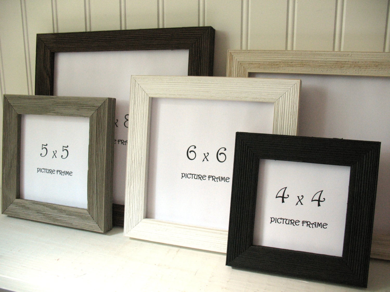 Square Barnwood Frame Black White Rust Brown Grey Cream 50