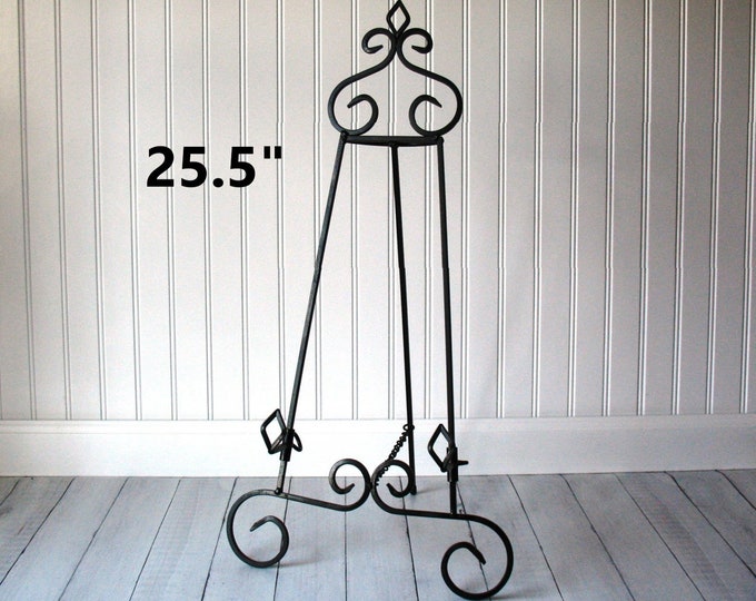 25 Tall EASEL TABLETOP Large Black Metal Wrought Iron Home Wedding