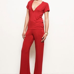 Gwen Single Button V-Neck Tee