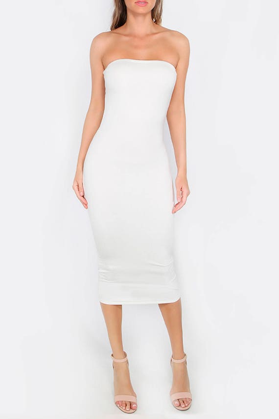 bandeau white dress