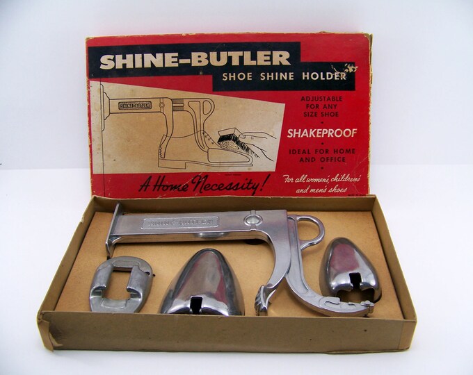 Vintage Shine Butler Shoe Shine Holder Etsy